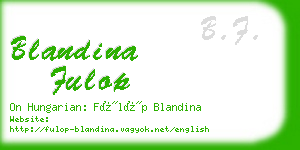 blandina fulop business card